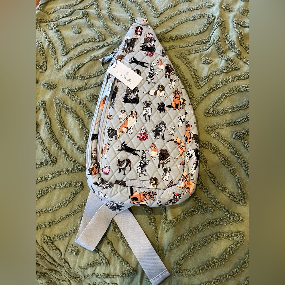 New with Tags Vera Bradley Dog Show print crossbody sling
